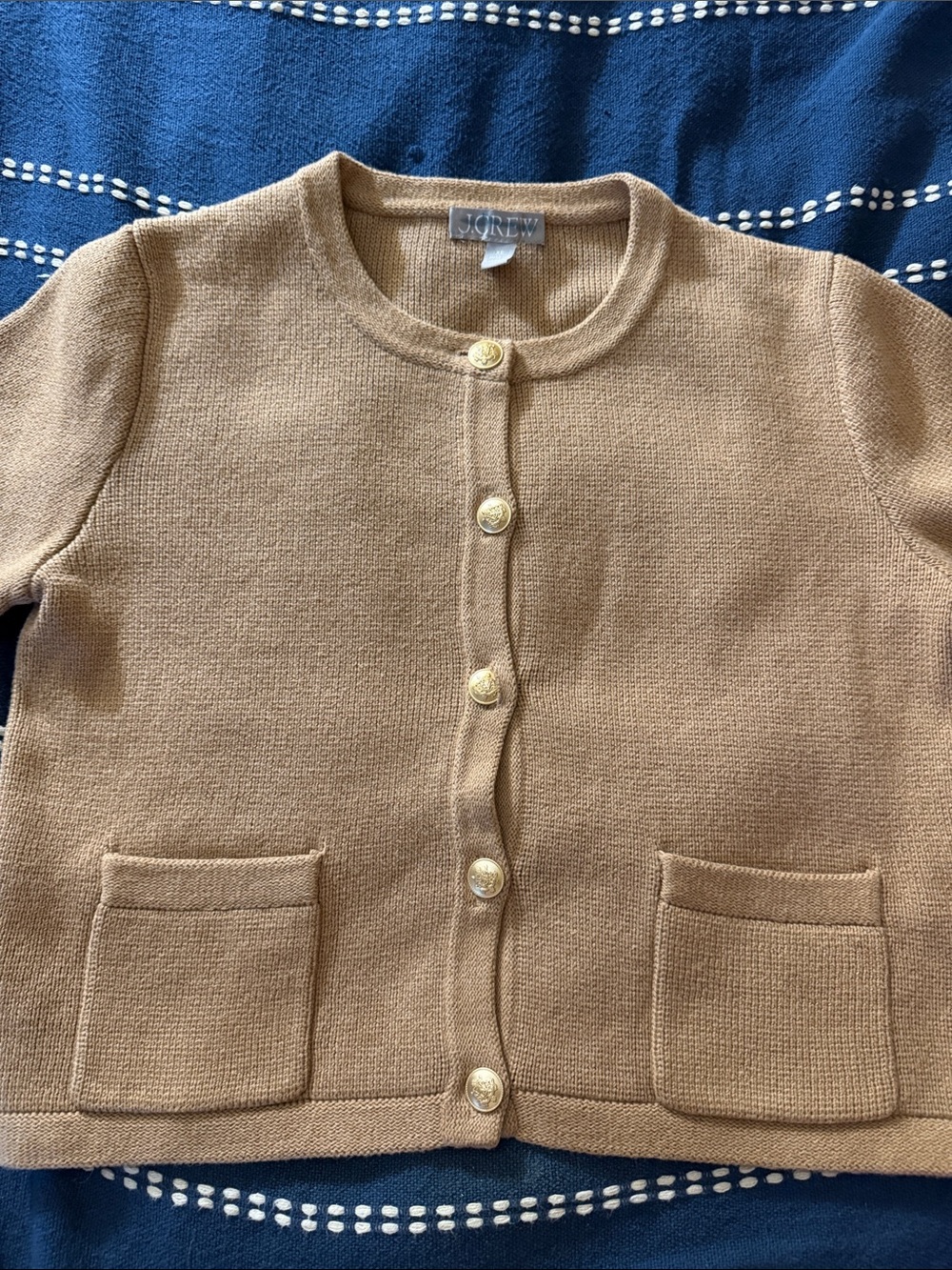 J. Crew Camel Knit Button-Front Cardigan - Picture 5 of 6